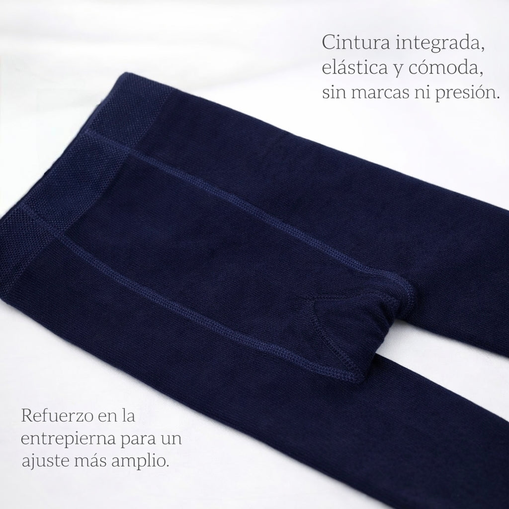 Leotardos Infantiles de Algodón Peinado – Pack 2 Pares Medias Escolares Suaves y Resistentes, Transpirables, Antipilling, Uso Diario, Tallas 3-16 Años (Altura hasta 172 cm)